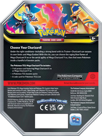 Pokemon TCG : Mega Charizard ex Tin ( Charizard x )