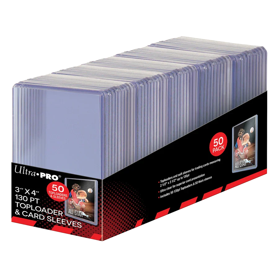 Ultra Pro : Top Loader And Penny Sleeves Combo Set ( 3"X4" ) Super Thick 130pt