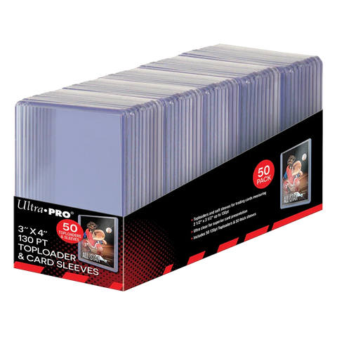 Ultra Pro : Top Loader And Penny Sleeves Combo Set ( 3"X4" ) Super Thick 130pt