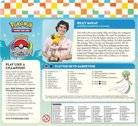 Pokemon TCG : 2025 World Championship Deck [ Riley McKay - Flutter Devo Gardevoir ]