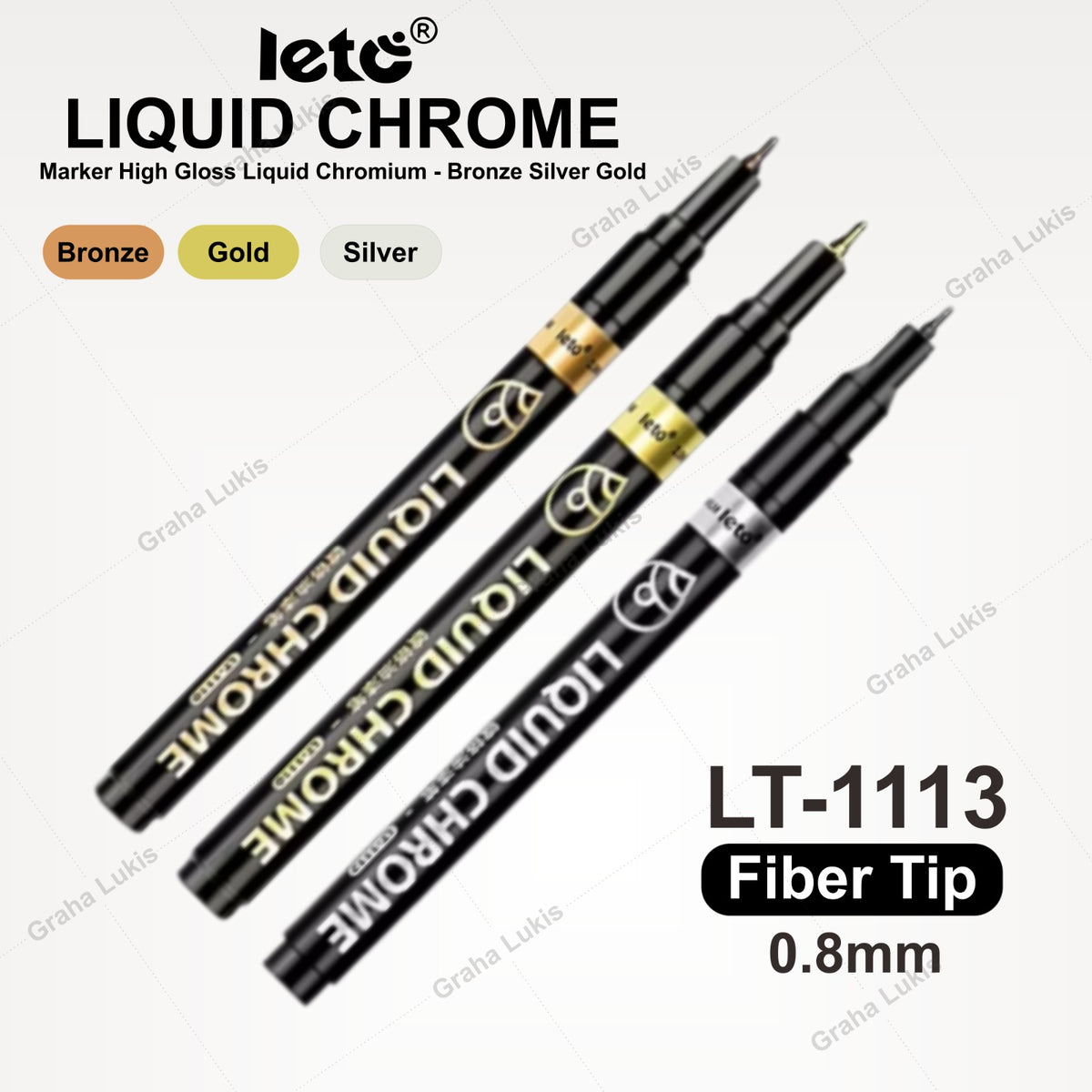 Leto : LT-1113 Liquid Chrome High Gloss Chromium Marker 0.8mm - Champagne Gold