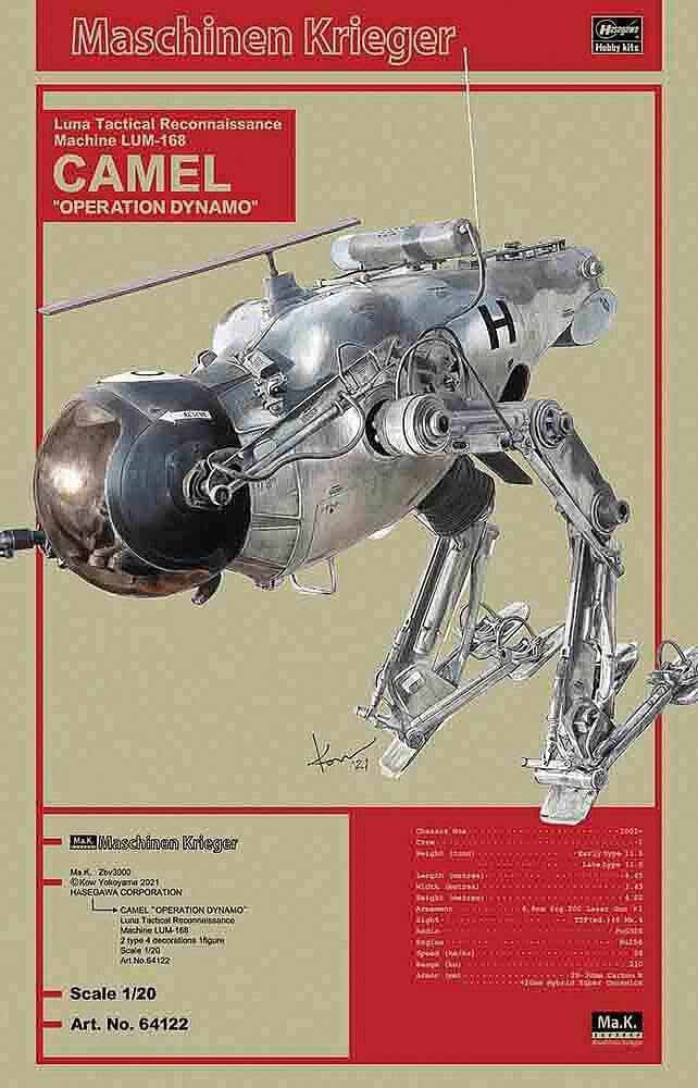 Hasegawa Ma.K 1/20 : Maschinen Krieger Luna Tactical Reconnaissance Machine LUM-168 Camel " Operation Dynamo "