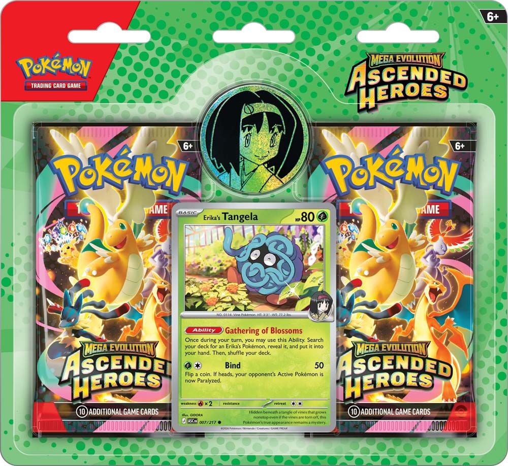Pokemon TCG : Mega Evolution 2.5 Ascended Heroes 2PK Blister ( Erika's Tangela )