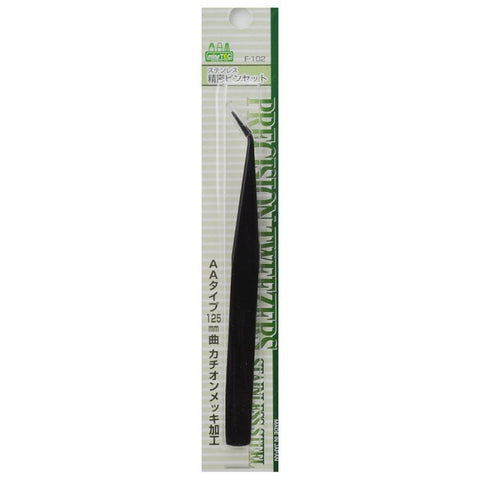 MineShima : F-102 Cation Coating AA Curved Tweezer [ 125mm ]