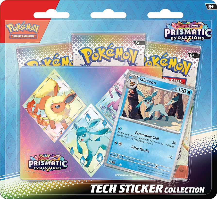 Pokemon TCG : Scarlet & Violet Prismatic Evolution - Tech Sticker Collection ( Glaceon )