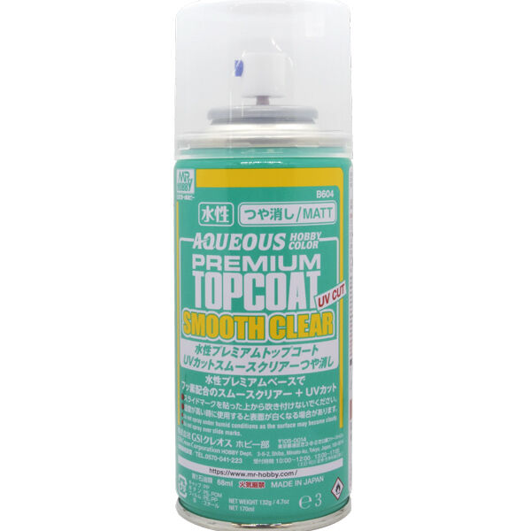 Mr Hobby Aqueous Premium Top coat UV Cut SMOOTH CLEAR Spray