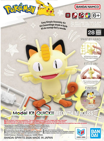 Bandai Pokemon Model Kit Quick!! : Meowth / Miaouss