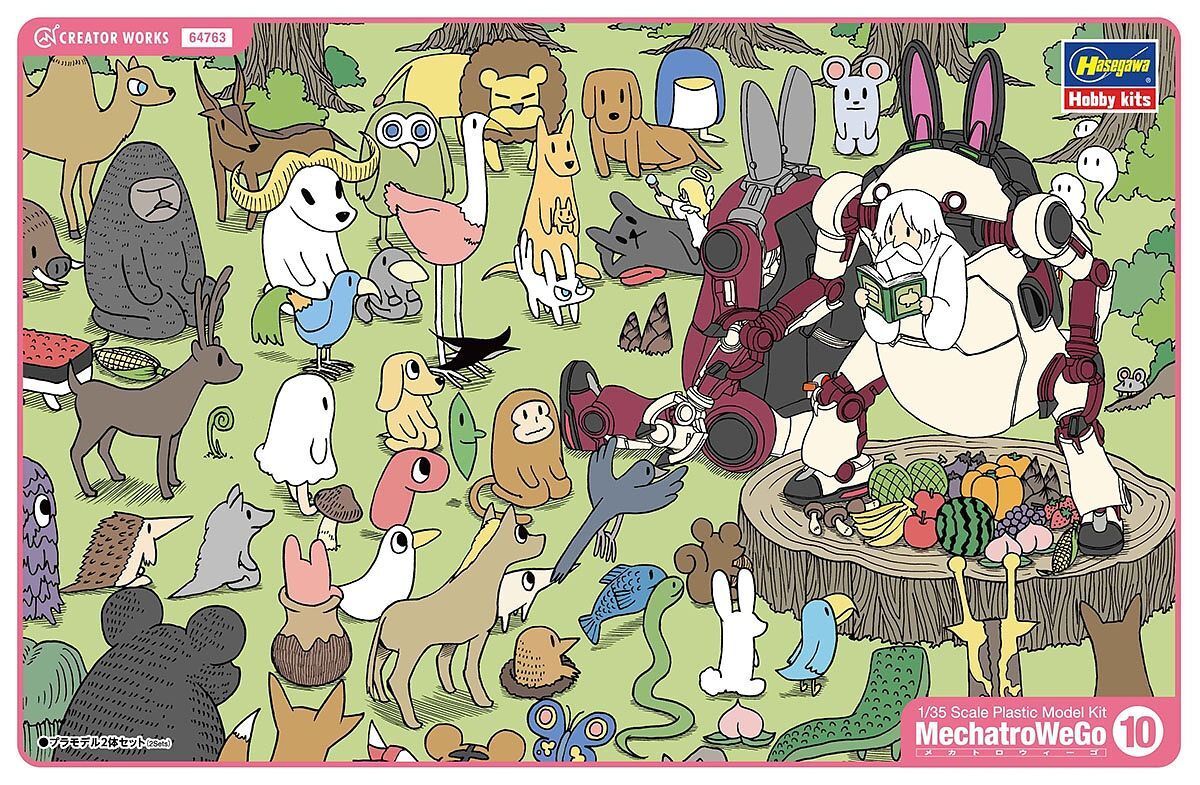 Hasegawa 1/35 ChuBu MechatroWeGo No.10 Animal Retro & Azuki ( 2 in 1 Box )
