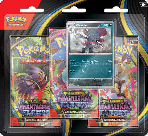 Pokemon TCG : Mega Evolution Phantasmal Flames 3-Pack Blisters
