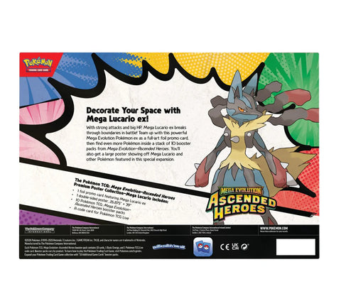 Pokemon TCG : Mega Evolution Ascended Heroes Premium Poster Collection : Mega Lucario