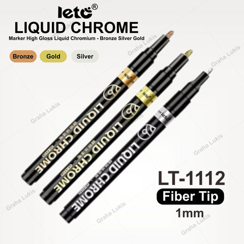 Leto : LT-1112 Liquid Chrome High Gloss Chromium Marker 1mm - Rose Gold