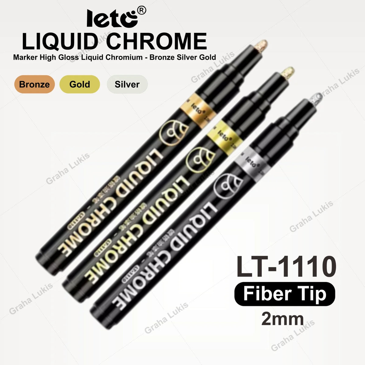 Leto : LT-1110 Liquid Chrome High Gloss Chromium Marker 2mm - Rose Gold