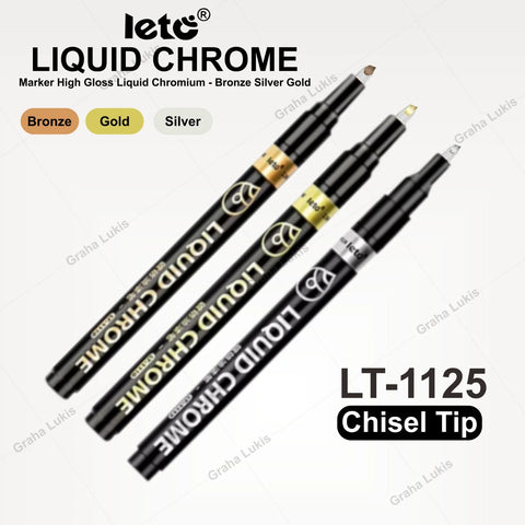 Leto : LT-1125 Liquid Chrome High Gloss Chromium Marker - Rose Gold