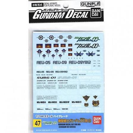 Bandai Water Decal : No.47 Gundam Decal Set For MS [ Gundam 00 Series ] 2