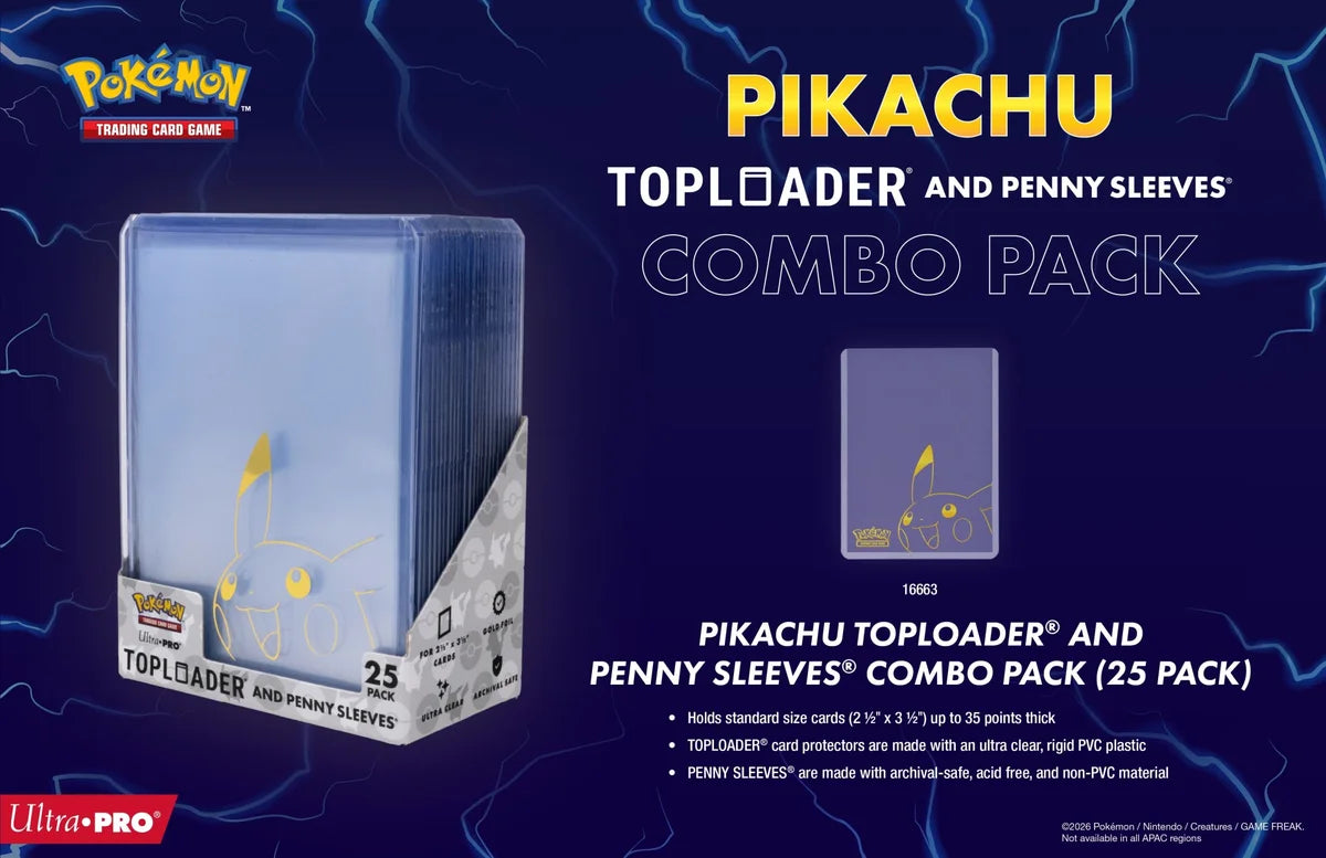 Ultra Pro : Pikachu Top Loader And Penny Sleeves Combo Pack [ 2 1/2" X 3 1/2" ]