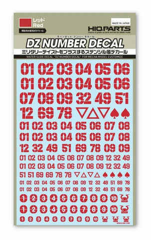 HIQPARTS DZ Number Decal Red
