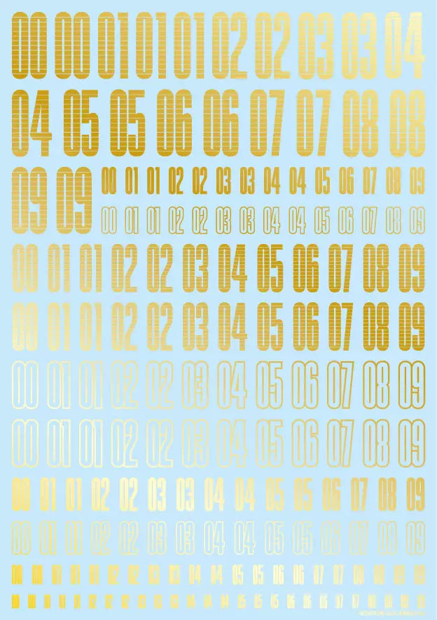 HIQPARTS Cnd Decal Number Gold