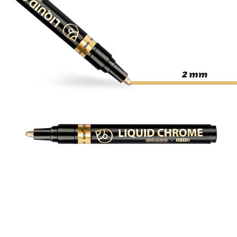 Leto : LT-1110 Liquid Chrome High Gloss Chromium Marker 2mm - Champagne Gold