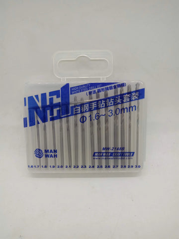 MAN WAH MW-2148B High Quality White Steel Drill Set 1.6-3.0mm